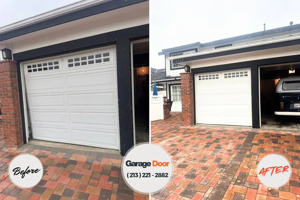 Before and after: garage door repair Lumpkin, GA